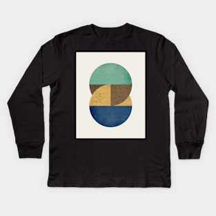 Circle Color Pieces Abstract Geometric Kids Long Sleeve T-Shirt